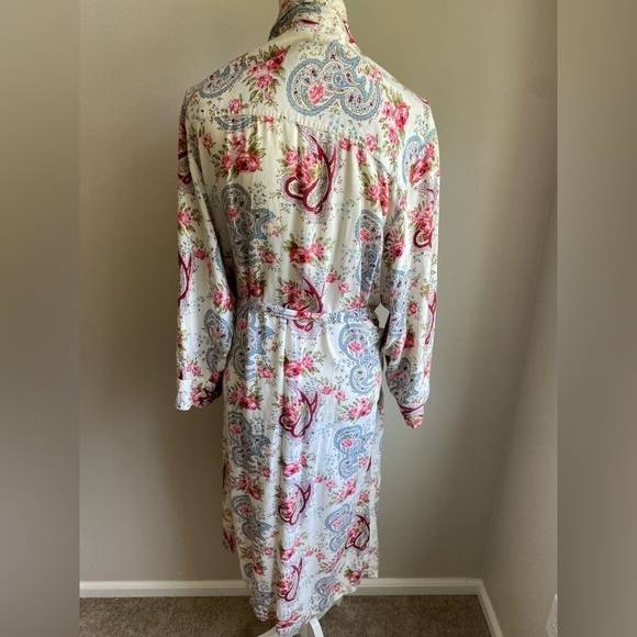 Victoria's Secret Vintage Gold Label Floral Paisley Print Robe Size Medium - Picture 2 of 11